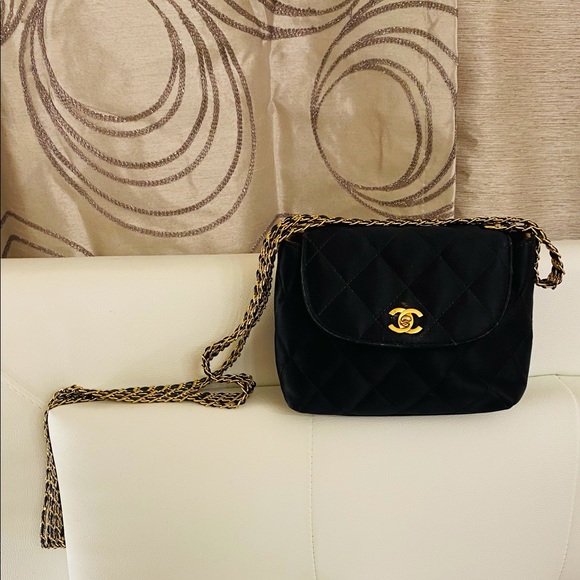 Chanel Black Satin Flap Bag - Picture 1 of 5